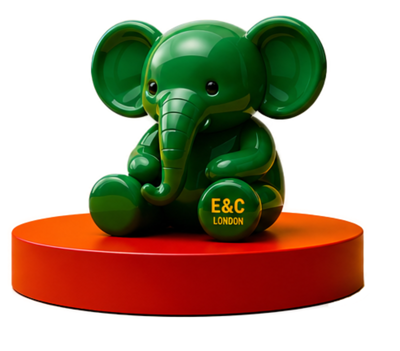 Elephant mascot on plinth